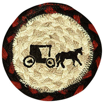 Amish Buggy Printed Coaster, 5"x5"