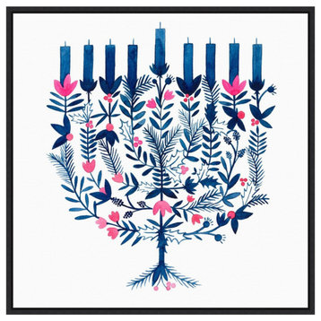 Canvas Art Framed 'Boho Hanukkah I' by Grace Popp, Outer Size 22x22