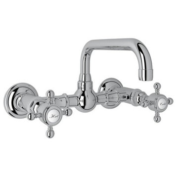 Rohl Acqui 1.2 GPM Lavatory Faucet with 2 Cross Handles, Polished Chrome