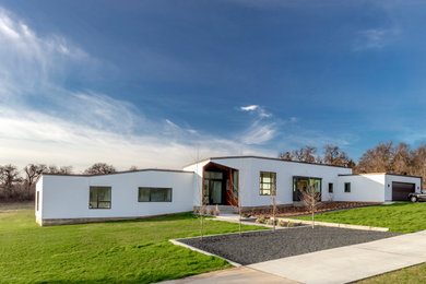 Large minimalist home design photo in Dallas