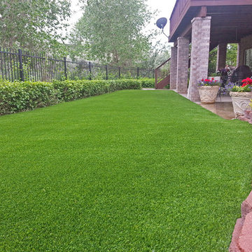 Synthetic Lawn in a Highlands Ranch Backyard
