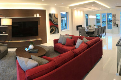 Trendy living room photo in Vancouver