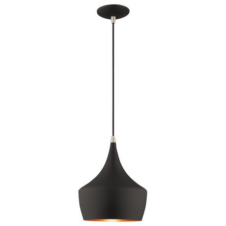 Livex Lighting 1-Light Mini Pendant, Black
