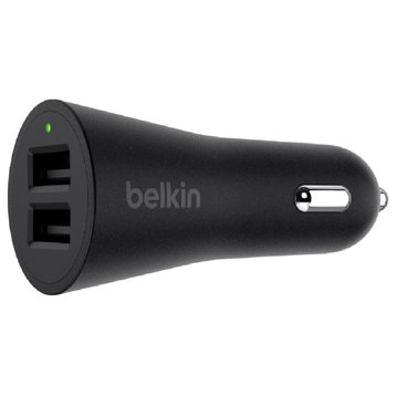 Belkin BKNF8M930BTB Boost Up 2 Port Car Charger, Black