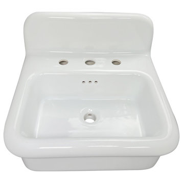 Nantucket Sinks 20" Fireclay Wall-Mount Bath Sink, White