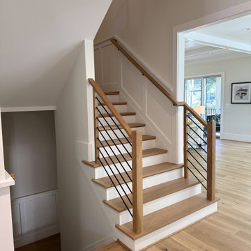Project #140 | White Oak Staircase with Horizontal Bar Rail