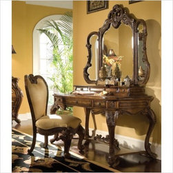 AICO Furniture - Palais Royale Vanity Set in Rococo Cognac - 71277-71257-SET - Bedroom Products