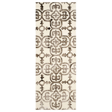 Safavieh Dip Dye Collection DDY711 Rug, Ivory/Brown, 2'3"x6'