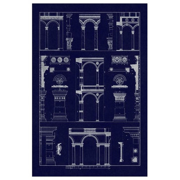 "Arcades of the Renaissance (Blueprint)" Paper Print by J. Buhlmann, 42"x62"