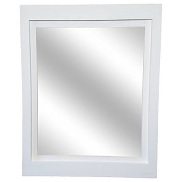 Bright White Farmhouse Style Vanity Mirror, 24"x30"
