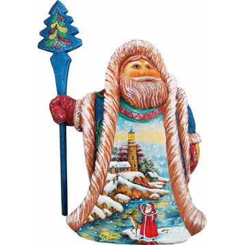 Hand Painted Scenic Santa's Lookout Figurine