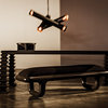 Noir Furniture Industrial Steel Javelin Chandelier With Matte Black PZ013MTB