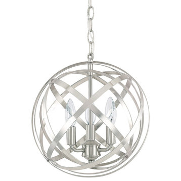 Capital Lighting 4233 Axis 3 Light 13"W Cage Pendant - Brushed Nickel