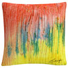 Zigs Zag' Red Yellow Abstract By Anthony Sikich Decorative Throw Pillow