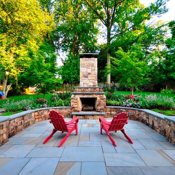 Traditional Patio and Fireplace