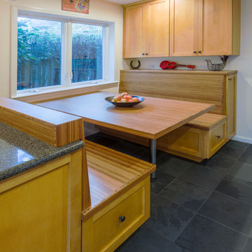 Custom bamboo kitchen banquette