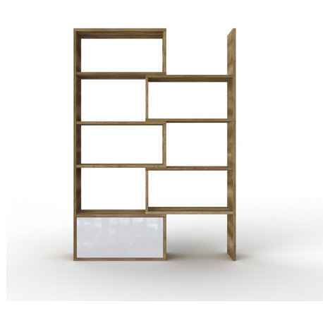 PATO Modular Bookcase, Country Oak/White