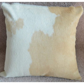 Pergamino Palomino and White Cowhide Pillows, Single Sided