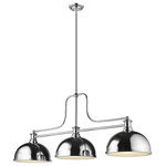 Z-LITE - Z-LITE 725-3CH-D12CH 3 Light Chandelier - Z-LITE 725-3CH-D12CH 3 Light ChandelierBright and bold, this three-light ceiling light creates a beautiful focal point. The smoothly rounded shades marry with thin curves in a sleek chrome finish.Style: RestorationCollection: MelangeFrame Finish: ChromeFrame Material: SteelShade Finish/Color: ChromeShade Material: Metal + GlassDimension(in): 52(L) x 13.25(W) x 21(H)Chain Length: 5x12" + 1x6"+ 1x3"Cord/Wire Length: 110"Bulb: (3)100W Medium Base(Not Included),DimmableUL Classification/Application: ETL/CETL Certified/Dry