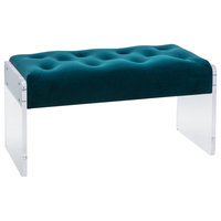 Nakasa Nola Velvet and Acrylic Bench