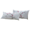 Cherry Blossom Embroidery 2 Piece Pillow Covers, Pink, 14" X 26"