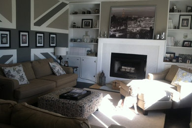 Example of a trendy living room design in Austin
