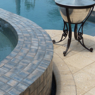 Apollo Beach Contemporary Pool & Spa w/ Traditional Pavilion & Landscape
