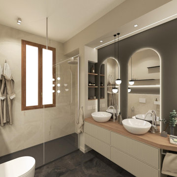 Bagno dai forti contrasti