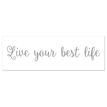 Live Your Best Life 12"x36" Canvas Wall Art, Gray