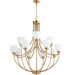 Quorum - Quorum 6059-12-80 Enclave - Twelve Light 2-Tier Chandelier - Shade Included: TRUE* Number of Bulbs: 12*Wattage: 60W* BulbType: Medium Base* Bulb Included: No