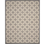 Nourison - Nourison Palamos French Country Floral Cream 7' x 10' Indoor Outdoor Area Rug - Turn on the charm with a scattering of blossoms to enhance a favorite room or outdoor space! This Palamos area rug features dimensional stylized blooms in a high-low pile that is power-loomed for lasting texture and durability. Beautifully versatile in cream with soft grey floral detail.