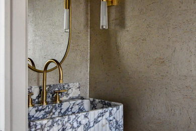 Example of a powder room design in New York