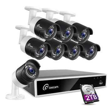 1080p HD 8-Channel Security Camera System With 8 Cameras and 2TB HDD Storage