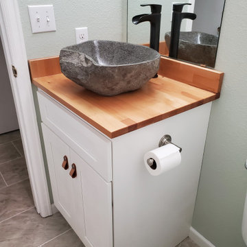 Modern Organic Bathroom Laundry Room Remodel