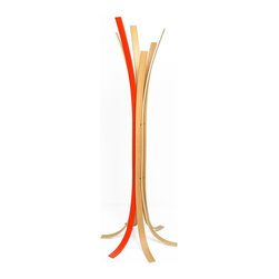 Swing 1860 Oak/Red Coat Stand - Coatracks And Umbrella Stands