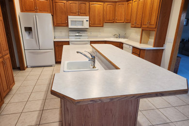 Kitchen Remodel With New Countertops and Backsplash