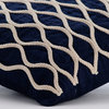 Blue Art Silk Sequins & Beaded Bird Pillows Cover, Birdy Flight, 7. Navy Blue (Jute Chorus), 26"x26"