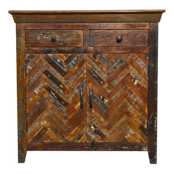 Reclaimed Rustic Sideboard Freestanding Cabinet With Drawers
