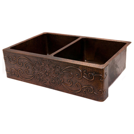 KA50DB33229S 33'' Copper Kitchen Apron Double Sink