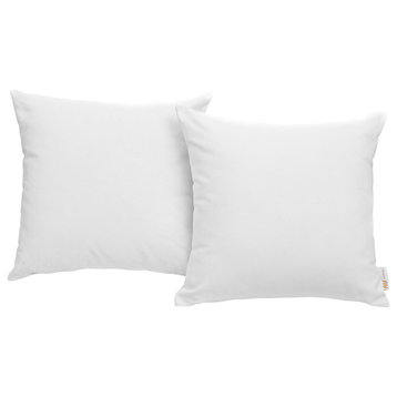 Convene 2-Piece Outdoor Wicker Rattan Pillow Set, White