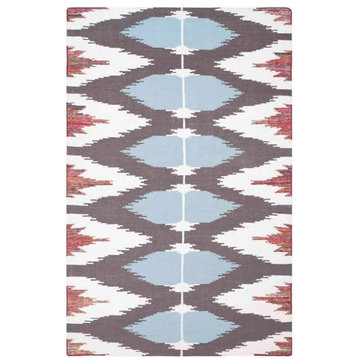 Contemporary Area Rug, Southwestern Geometric Patterned Pure Wool, 6' X 9'