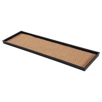 46.5"x14"x1.5" Natural/Recycled Rubber Boot Tray Tan Coir Insert