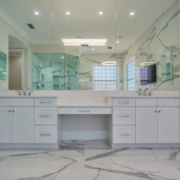 Luxury Vanity Wall with Marble Slabs