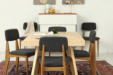 Inspiration for a scandinavian dining room remodel in Raleigh
