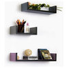 Simple LifeU-Shaped Leather Wall Shelf / Bookshelf / Floating Shelf (Set of 3)