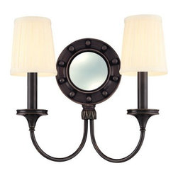 Hudson Valley Lighting - Regent 2 Light Mirrored Wall Sconce in Old Bronze - Wall Sconces