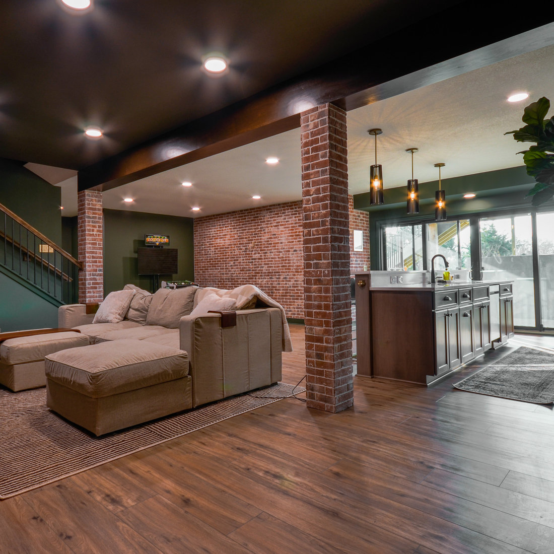 Modern Basement Finish Lenexa