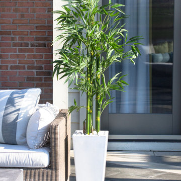 Elegant Patio with Nearly Natural Bamboo Tree