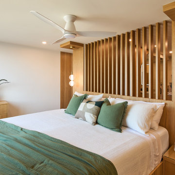 Contemporary Millwork | Warm Wood Veneer & Modern White Millwork | Vancouver, BC