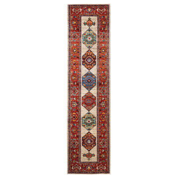 Serapi, One-of-a-Kind Hand-Knotted Runner Rug  - Ivory, 2' 6" x 10' 0"